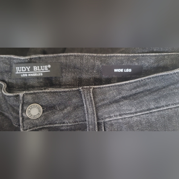 LIKE NEW WORN TWICE WASHED BLACK BUTTON FLY TROUSER WIDE LEG - Picture 9 of 9